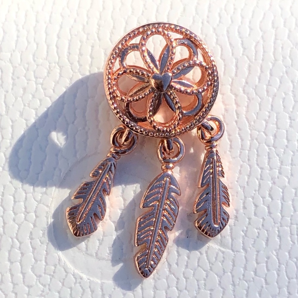 Pandora rose spiritual dream catcher charm